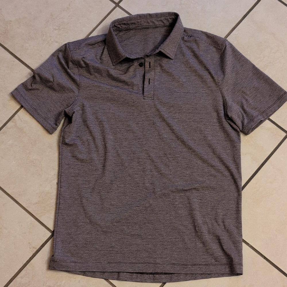 Lululemon Evolution Short Sleeve Polo Shirt Heathered Purple Size M - Picture 2 of 7